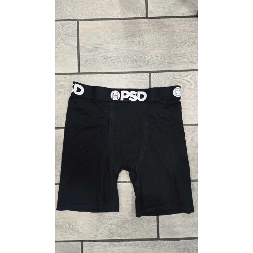 PSD Underwear Mens Boxer Briefs Black Elastic Logo Waistband Size Large RN141871